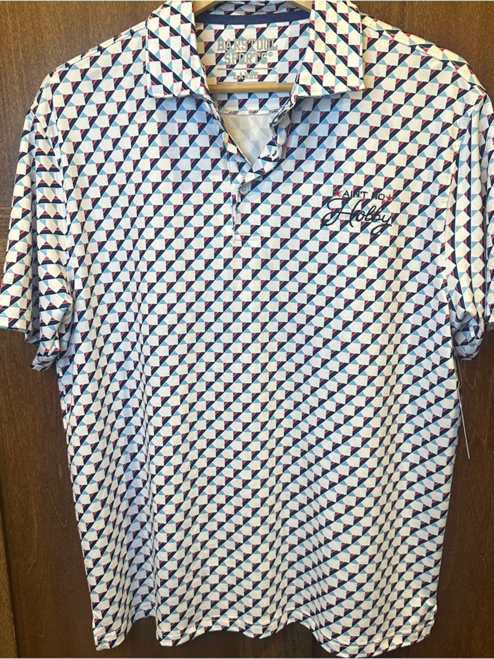 Barstool Sports Golf “Ain’t No Hobby” Men's Geometric Print Polo